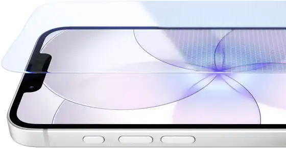 iPhone 17e, front exterior with Ceramic Shield 2, side exterior, white colour, buttons: Action, volume