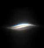 A multi-colored wave of light