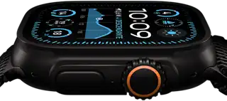 Vue latérale d’Apple Watch Ultra 2 mettant en valeur le bouton Action.