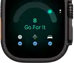 Apple Watch Ultra 4, titanium case, black colour, readiness score of 8, right side exterior, Digital Crown, raised side button