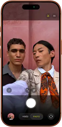 iPhone 17 Pro, face avant, fonctionnalité Cadrage centré pour les photos