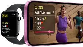 Données d’entraînement sur Apple Watch Series 10 et iPhone.