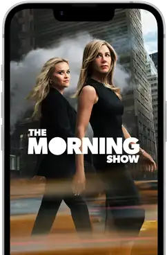 iPhone 17e front screen showing the Apple TV series The Morning Show