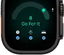 Apple Watch Ultra 4, titanium case, black colour, readiness score of 8, right side exterior, Digital Crown, raised side button