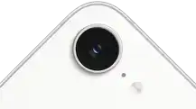 iPhone 17e, partial back exterior, white colour, Fusion camera at top