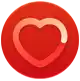 High Heart Rate notification icon, a white heart outline in a red circle