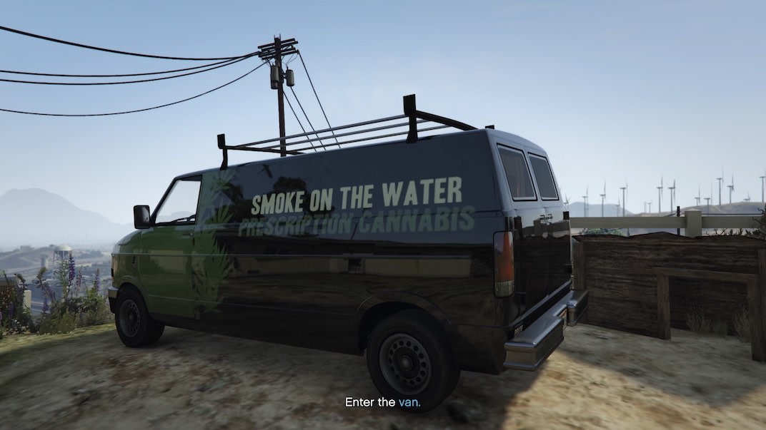 This is the van full of supplies that you'll need to steal in order to set up your Weed Farm Motorcycle Club business in Grand Theft Auto V Online.