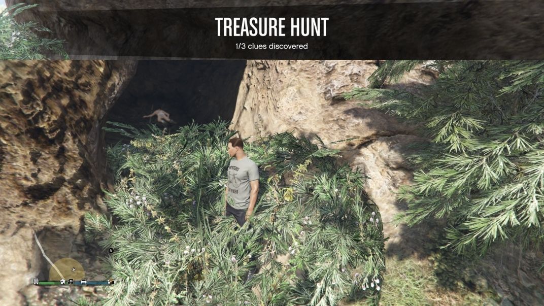 The first of three clues in the GTA Online Treasure Hunt is found in a cave.