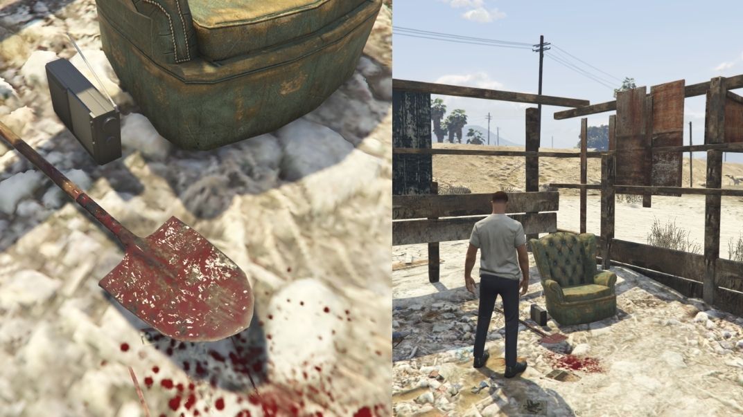 The Second of the Three Treasure Hunt Clues in GTA Online is found in a destroyed building on a lake-side beach.