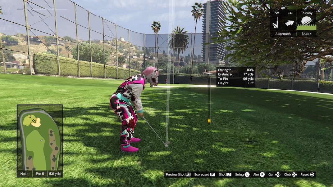 Learn how to drive a golf ball in GTA V online golfing