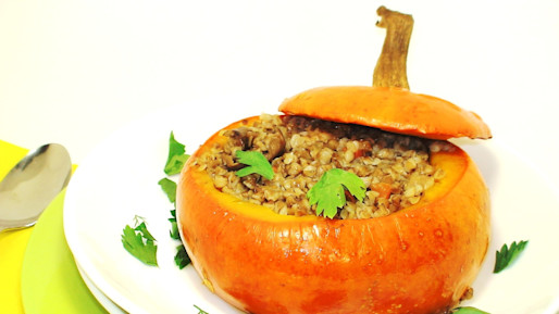 Buckwheat porridge in pumpkin