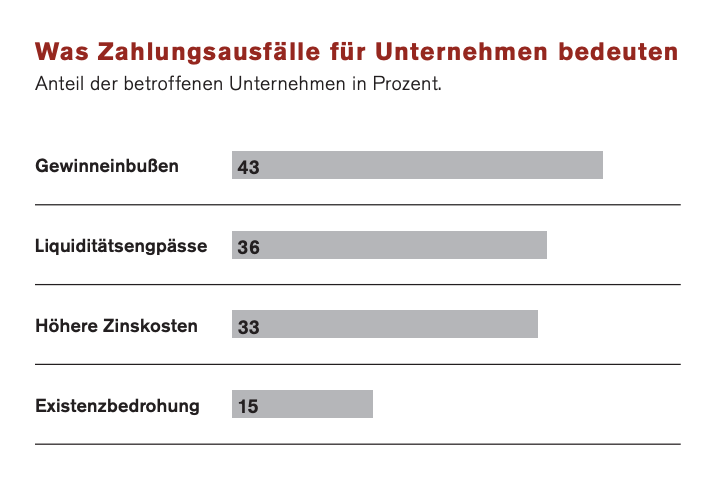 Grafik zu den Folgen von Zahlungsausfaellen fuer Unternehmen für Unternehmen