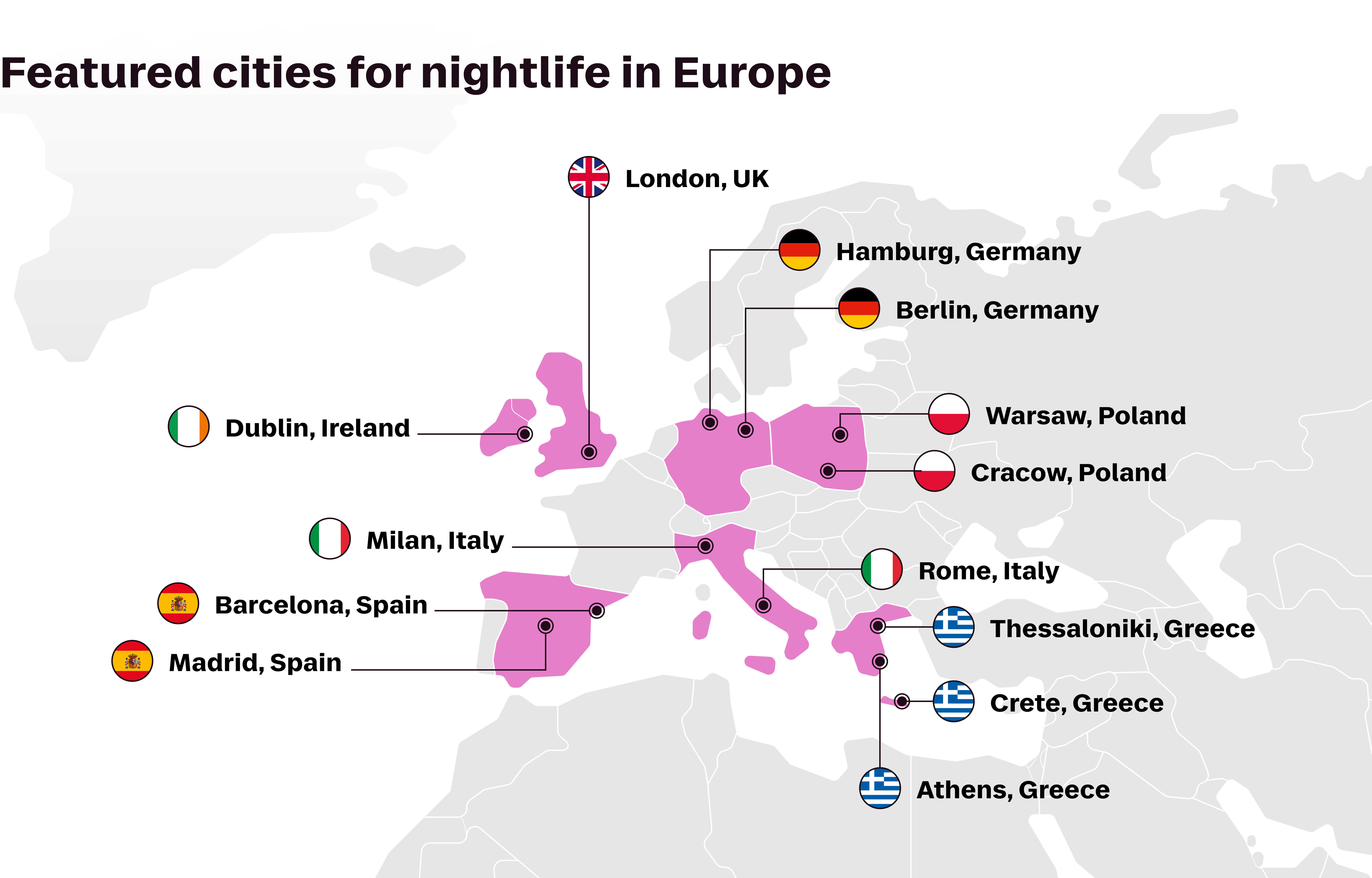 Best cities for nightlife in Europe, European cities for nightlife