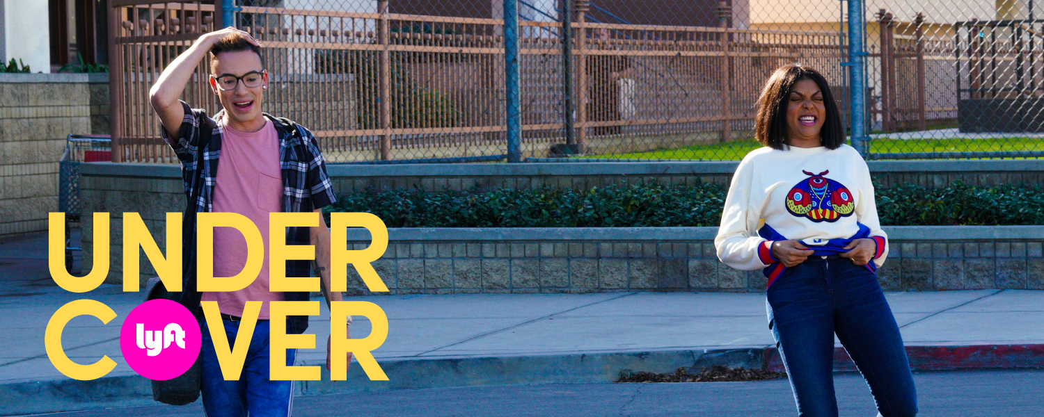 Taraji P Henson surprising a Lyft rider outside.