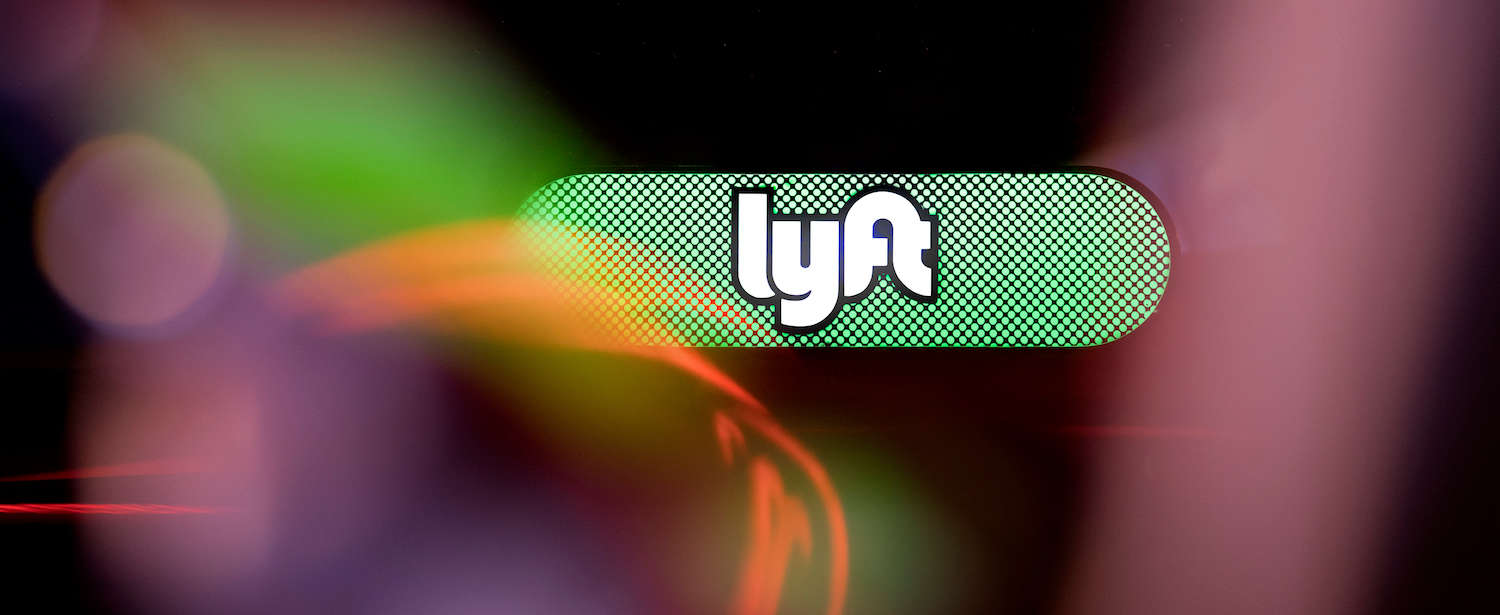 Green Lyft Amp with a black background