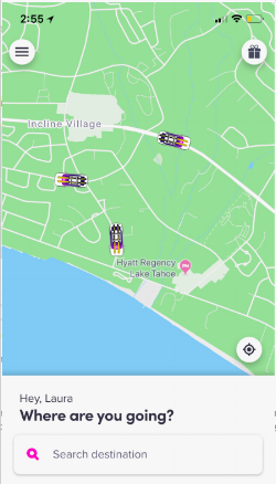 In the Lyft app, enter your destination.