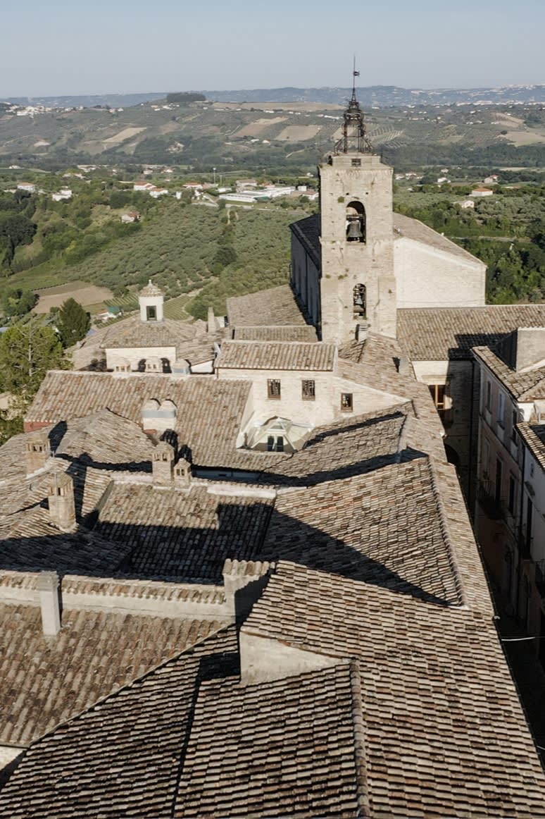 An aerial view of Penne, Italy, hometown of the Brioni tailoring atelier