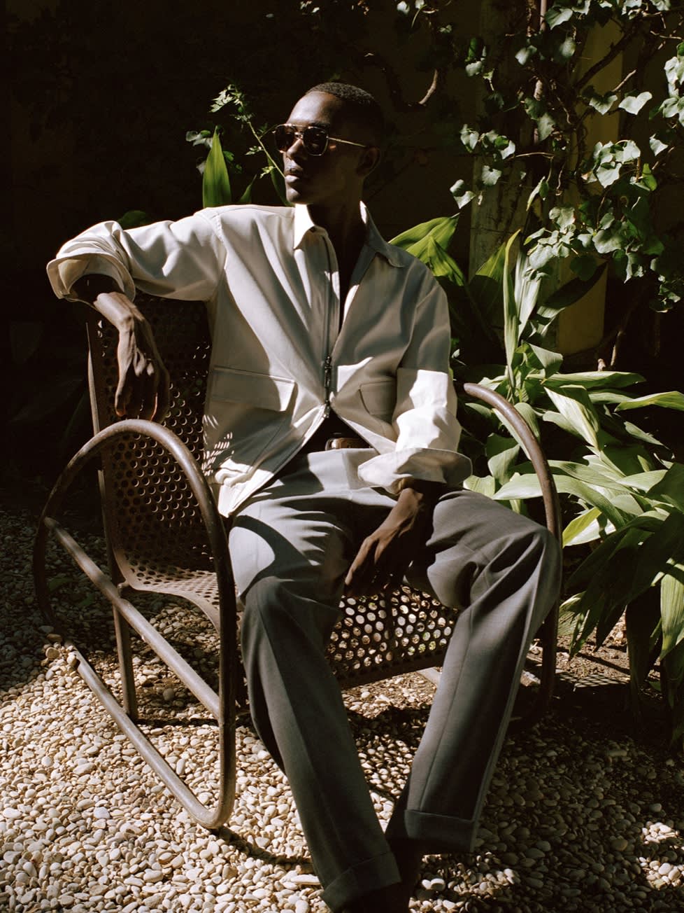 Male model wearing garments from the Brioni Spring/Summer 2021 Collection