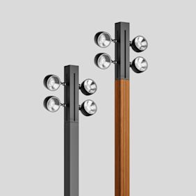 Profile poles For installing up to eight BEGA performance floodlights