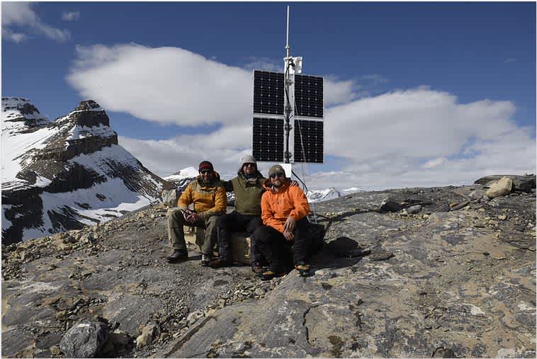 In fifty years or so the Bow Glacier will have receded up to the level of the seismic station.