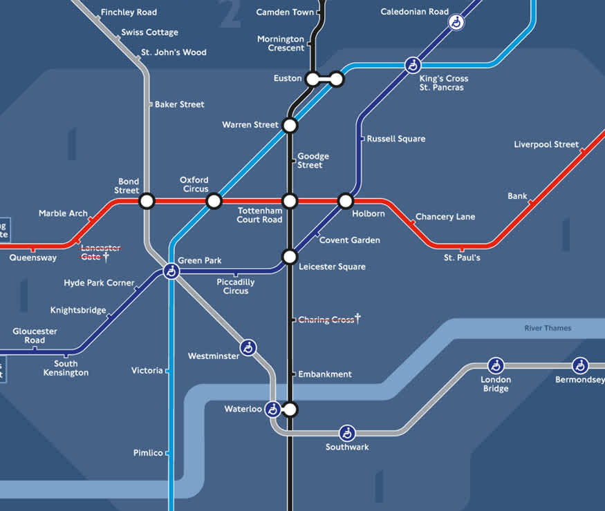 The night tube map is even more refined and simple. Credit: TfL