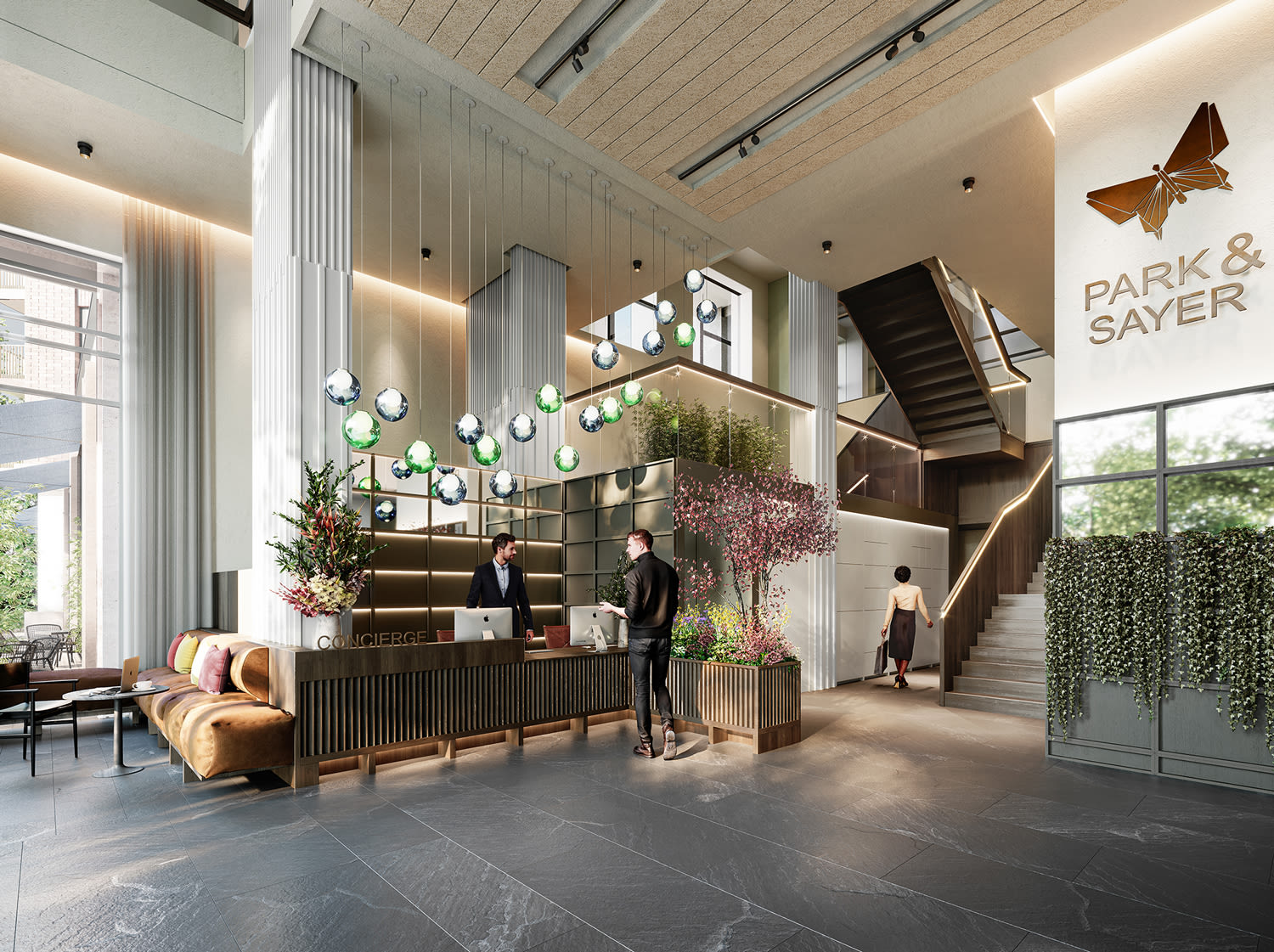 Lobby interior concept design by Johnson Naylor