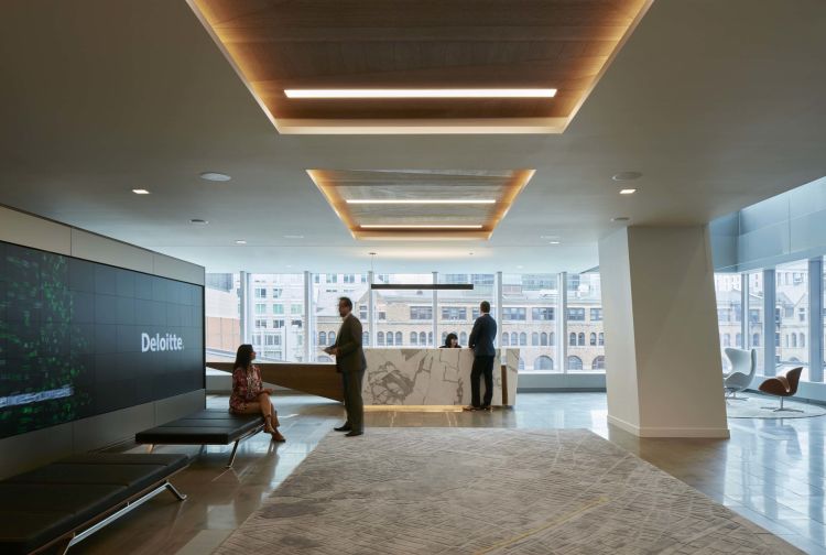 The interior spaces of Deloitte Montreal are designed for flexible uses