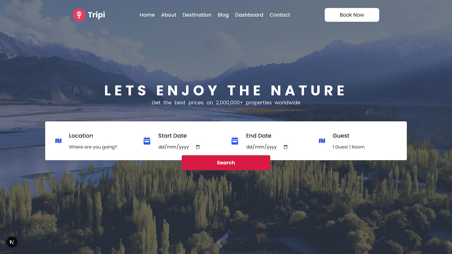 Travel-Exploration (Next.js, TypeScript, TailwindCSS, react-multi-carousal)