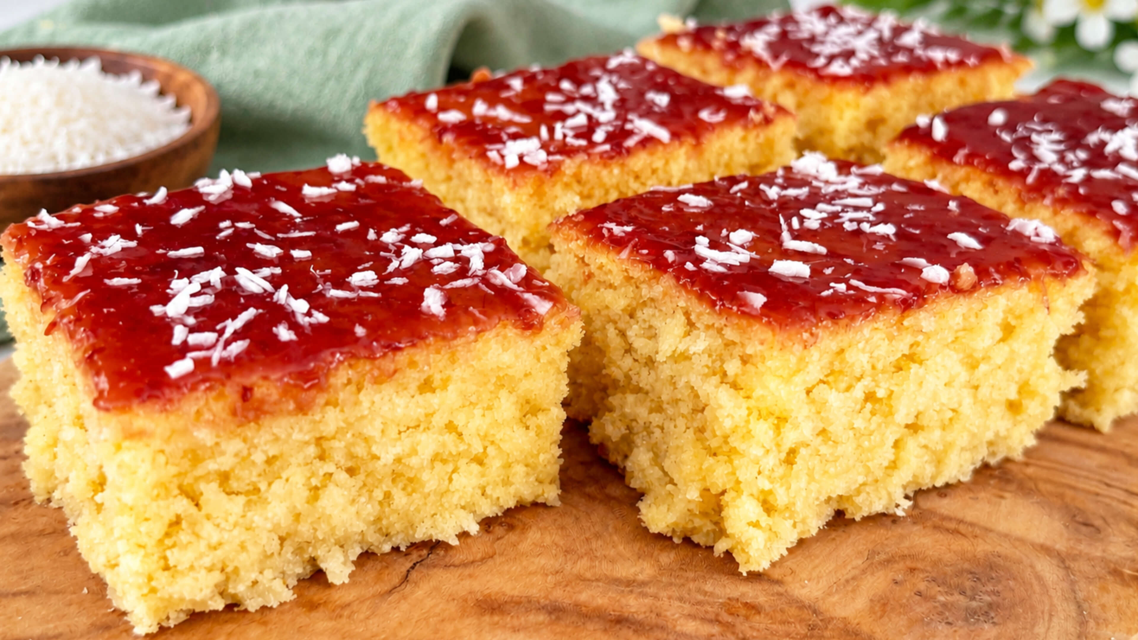 Coconut Jam Traybake