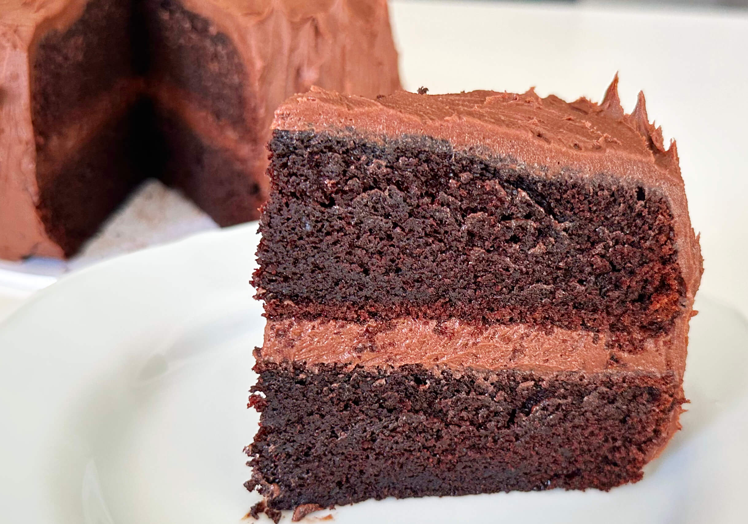 Moist Chocolate Cake with Chocolate Buttercream
