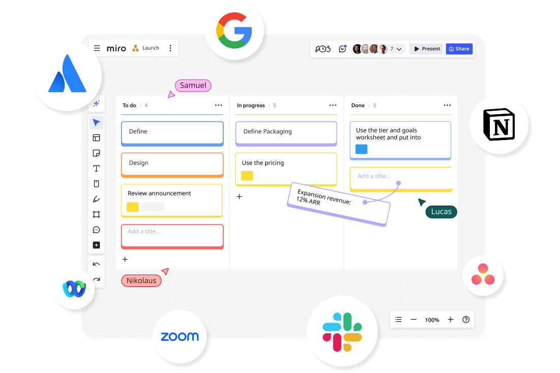 An image of Miro's integrations vs Lucidspark