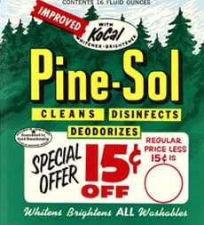 Pine-Sol old-time label from 1957