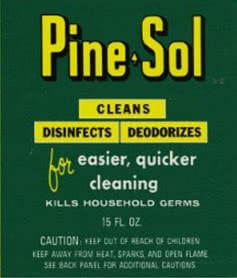Etiqueta antigua de Pine-Sol de 1967