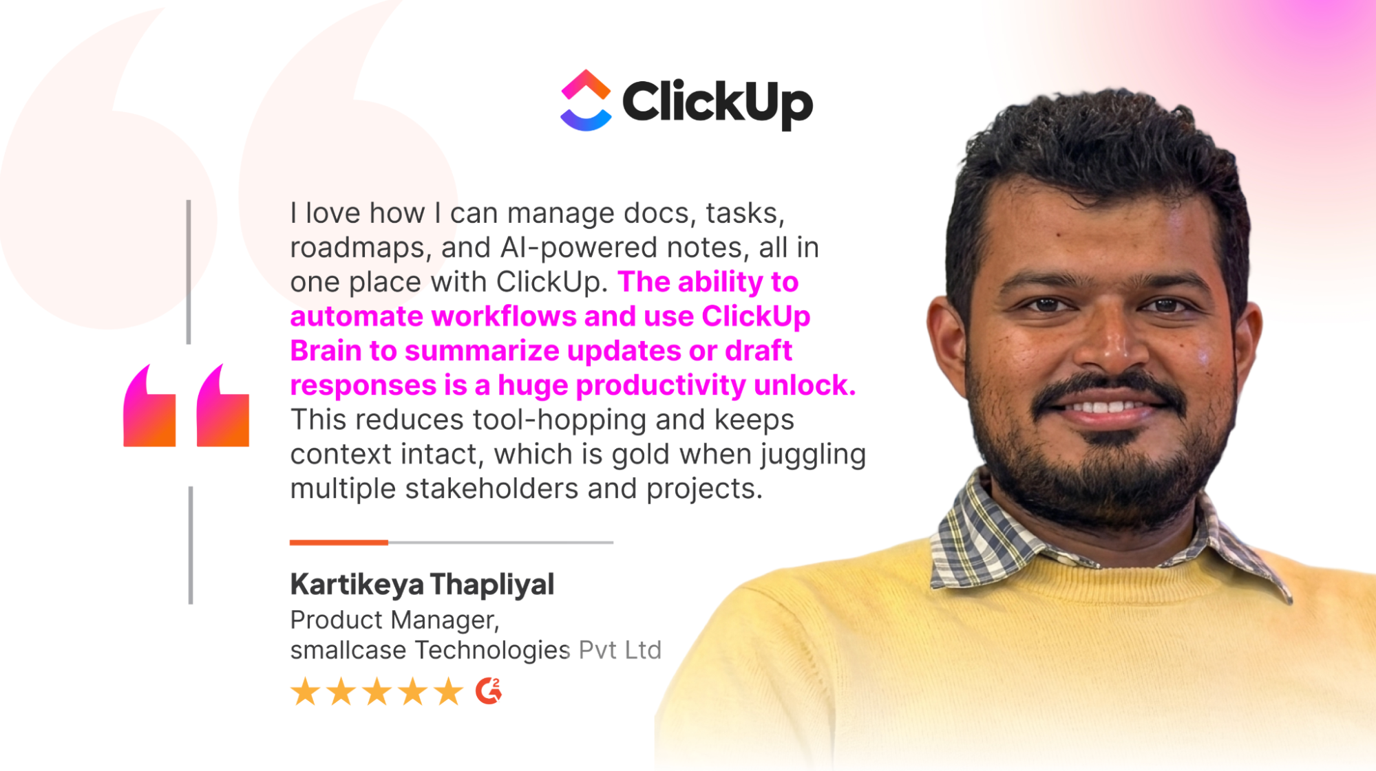 Smallcase review for ClickUp