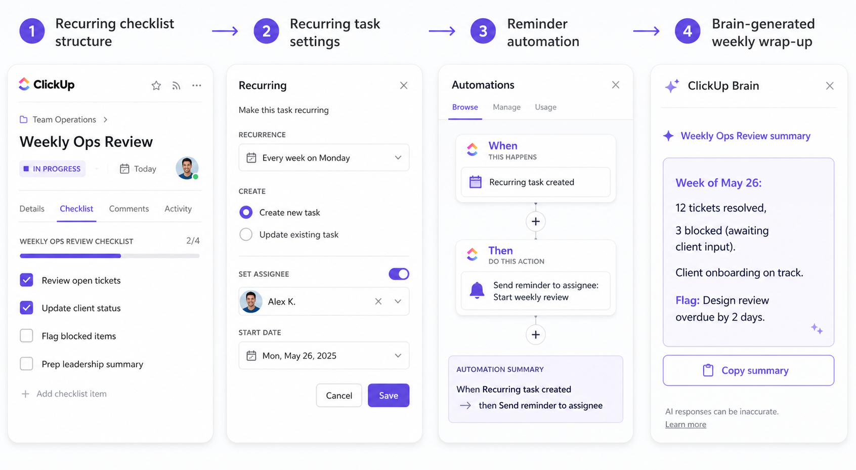 weekly checklist workflow