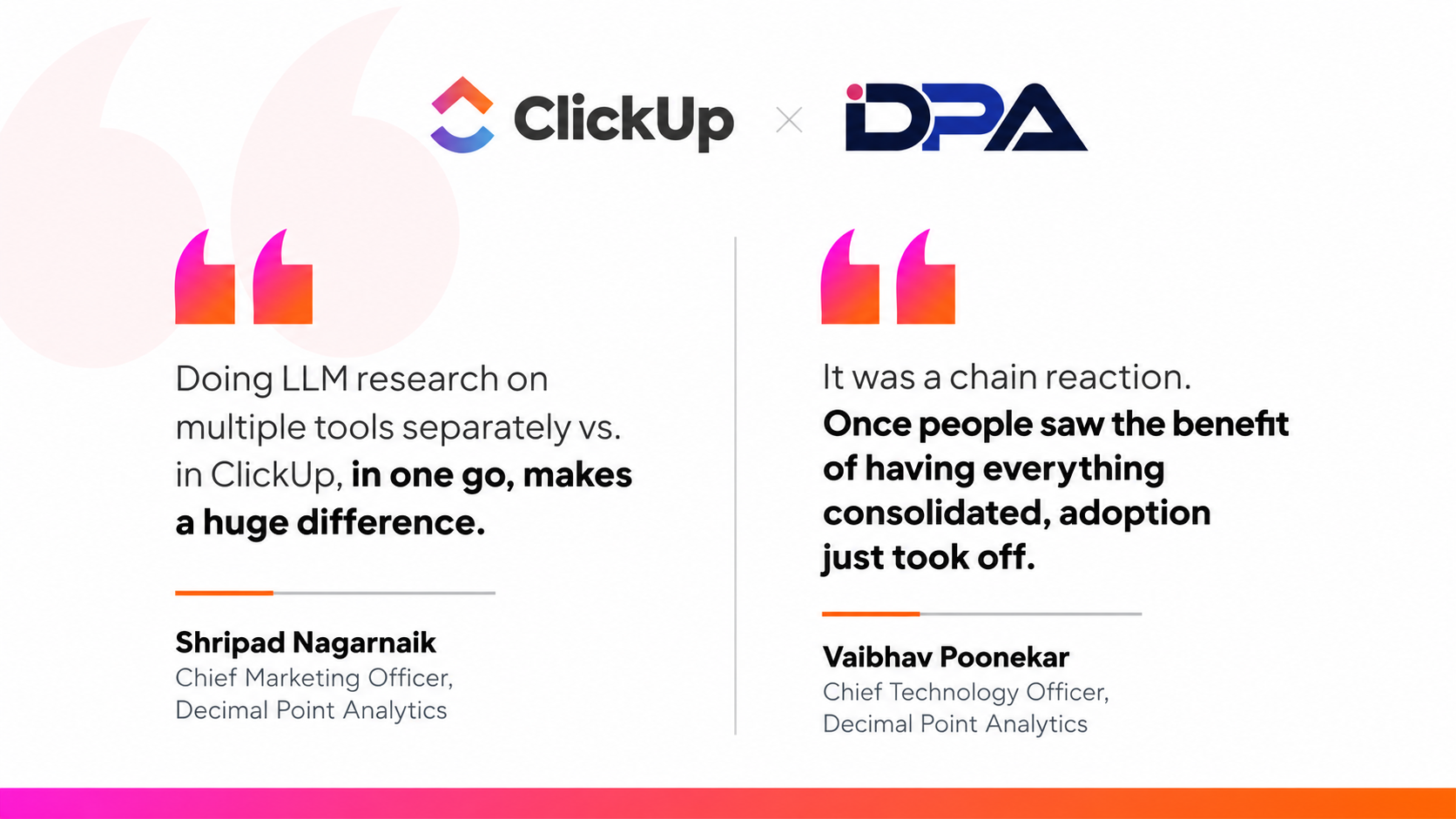 Decimal Point Analytics X ClickUp