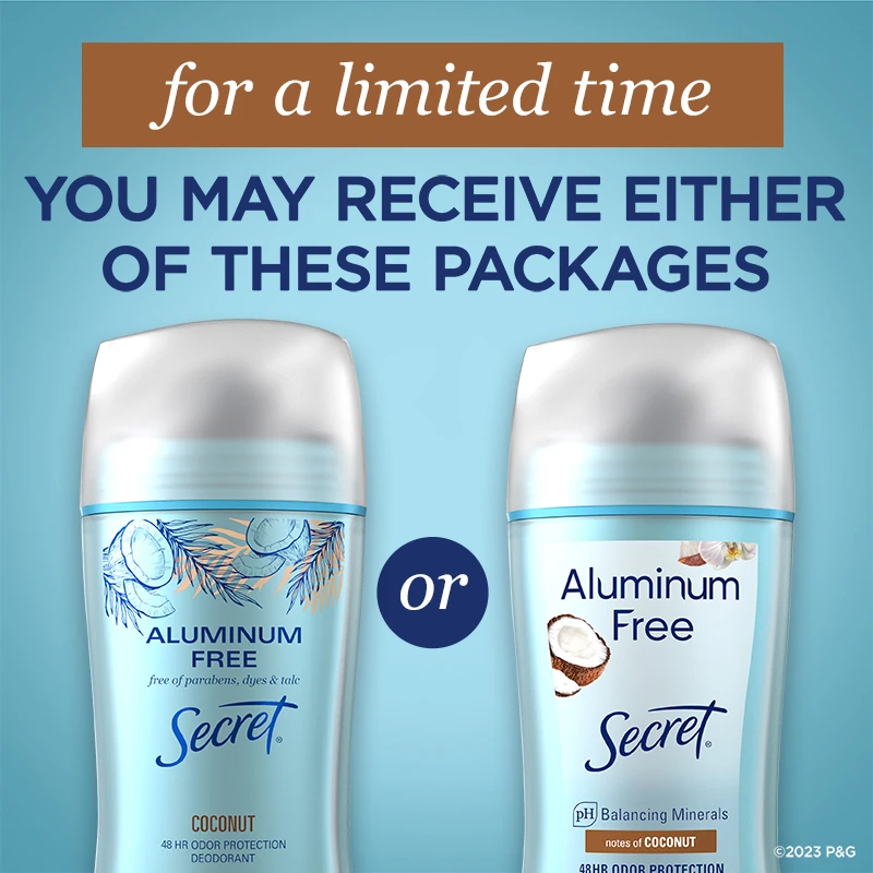 Secret Aluminum Free Deodorant - Coconut for a limted time