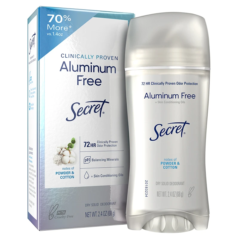 Clinically Proven Aluminum Free Deodorant Powder & Cotton