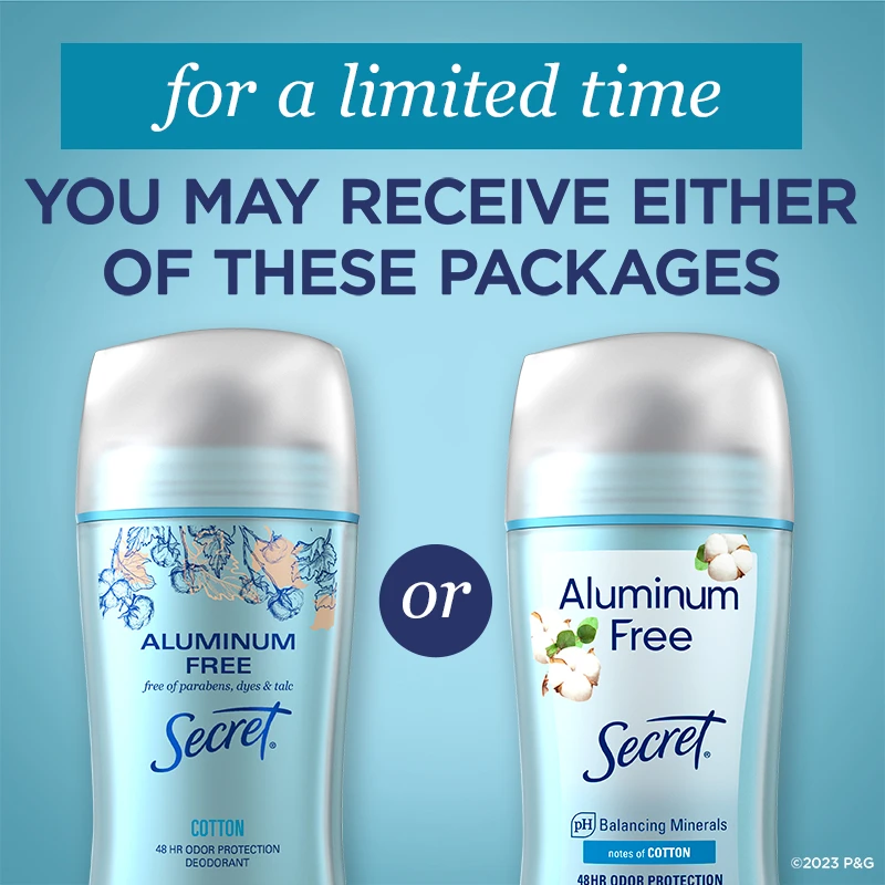 Secret Aluminum Free Deodorant - Cotton for a limited time