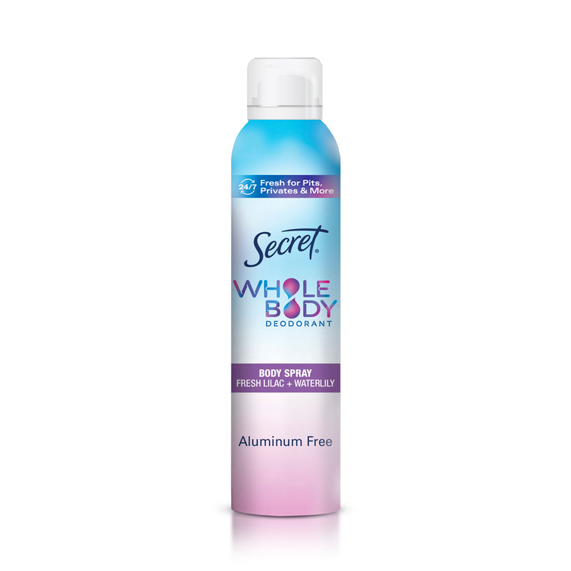 Secret Whole Body Lilac & Waterlily Deodorant Spray Bottle