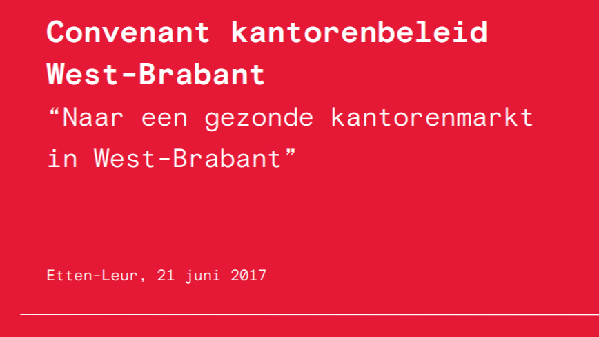 Convenant kantorenbeleid West-Brabant