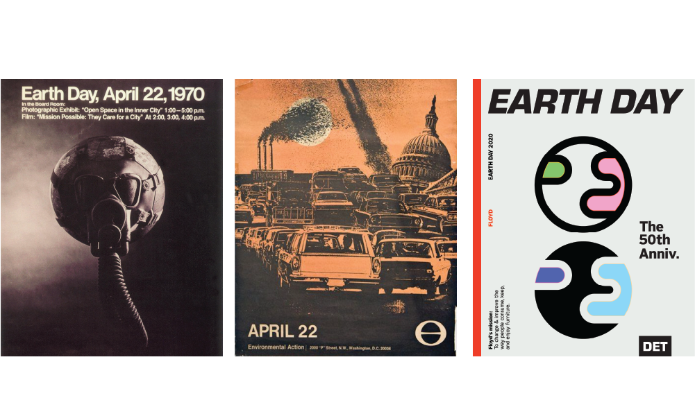 Posters from Earth Days past & present.