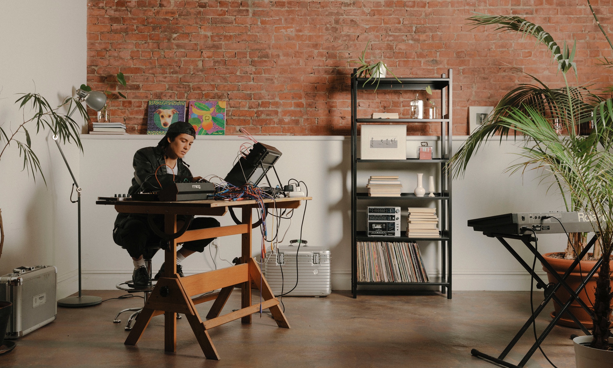 Kim Ann Foxman in the studio with a Floyd shelf.