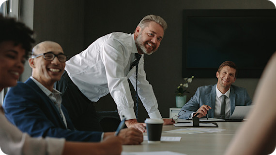 Team meeting in conference room.