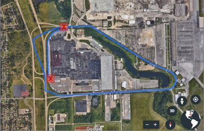 Map of the Intertek test track