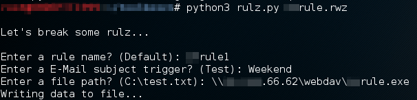 Rule creation