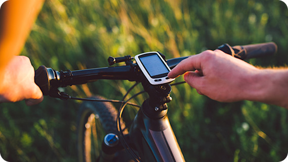Bicycle with a navigation device, such as those tested using the GSS6300M