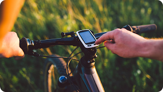 Bicycle with a navigation device, such as those tested using the GSS6300M