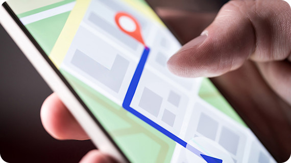 map application on smart phone