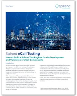 Cover Spirent eCall Testing whitepaper